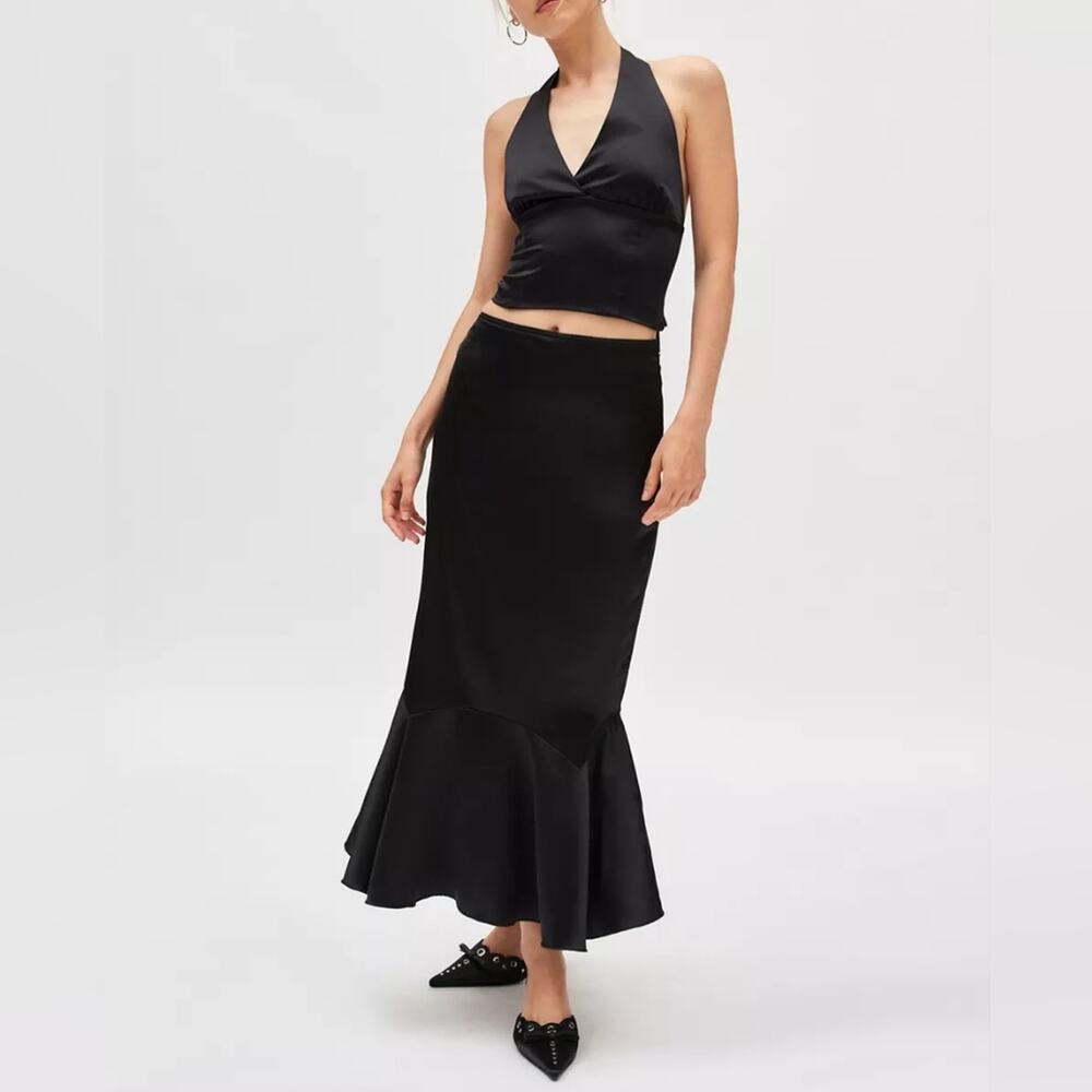 Urban Outfitters Kimchi Blue Jensen Satin Fluted Maxi Skirt Size XS NWT - Picture 6 of 14